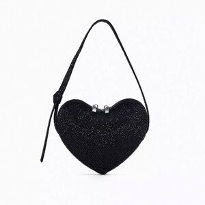 Zara Black Heart-Shaped Clutch
